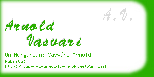 arnold vasvari business card